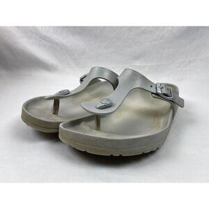 Birkenstock Gizeh Essentials Women 41 Silver Good Thong Sandal EVA Summer Sandal